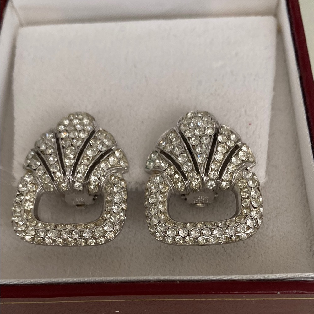 Rhinestone clip-on earrings